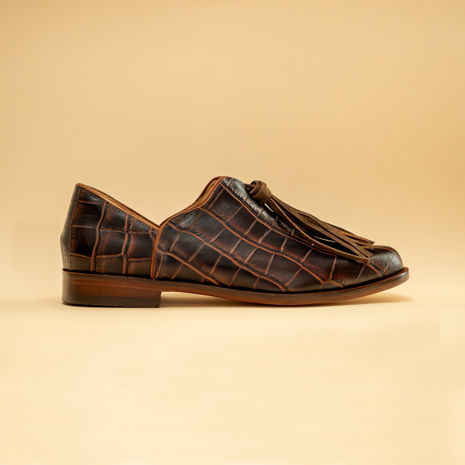 Zapato Maida Croco Chocolate