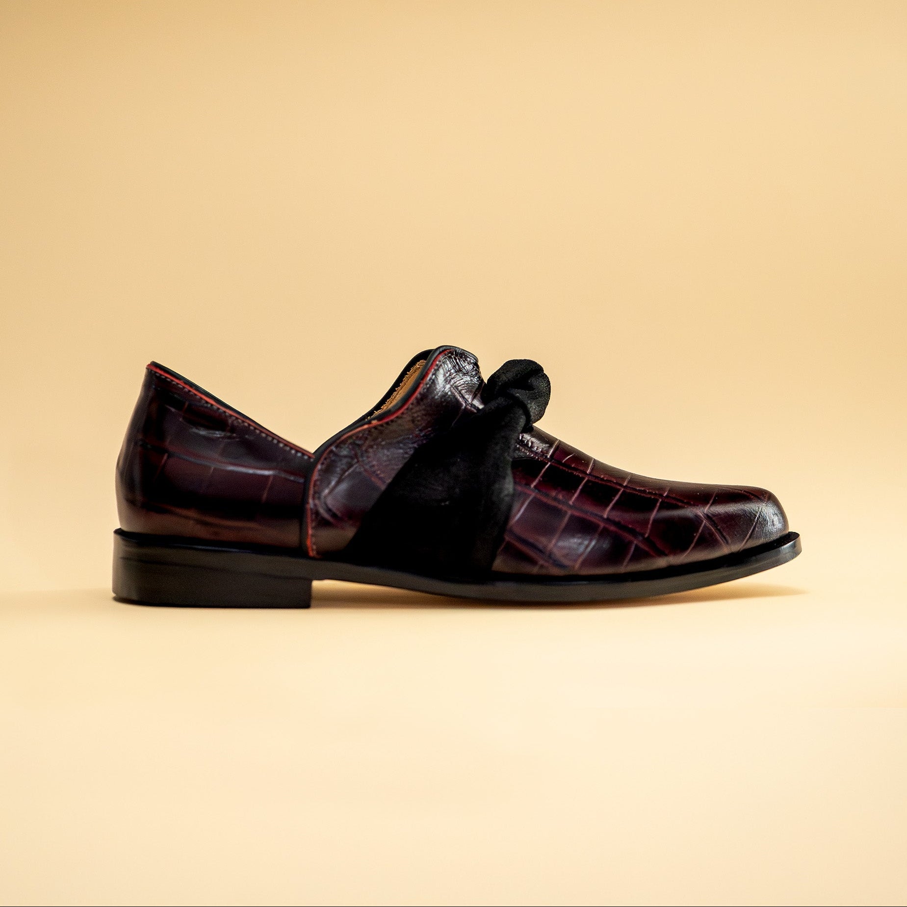 Zapato Espe Cuero Croco Burgundy