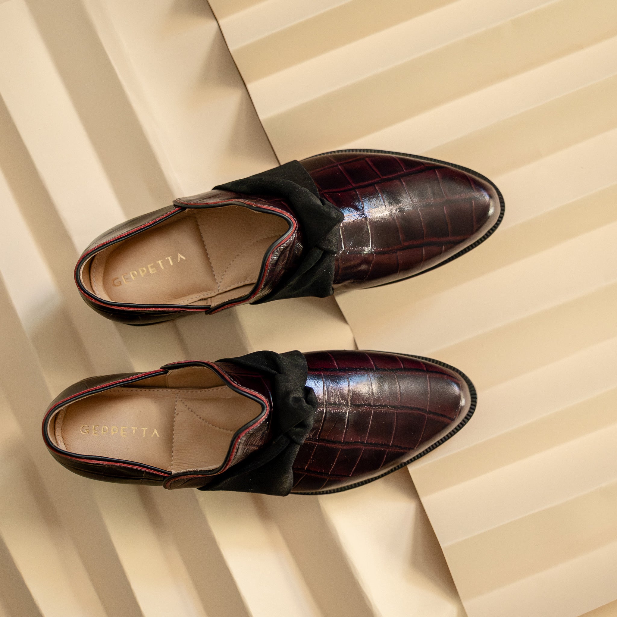 Zapato Espe Cuero Croco Burgundy