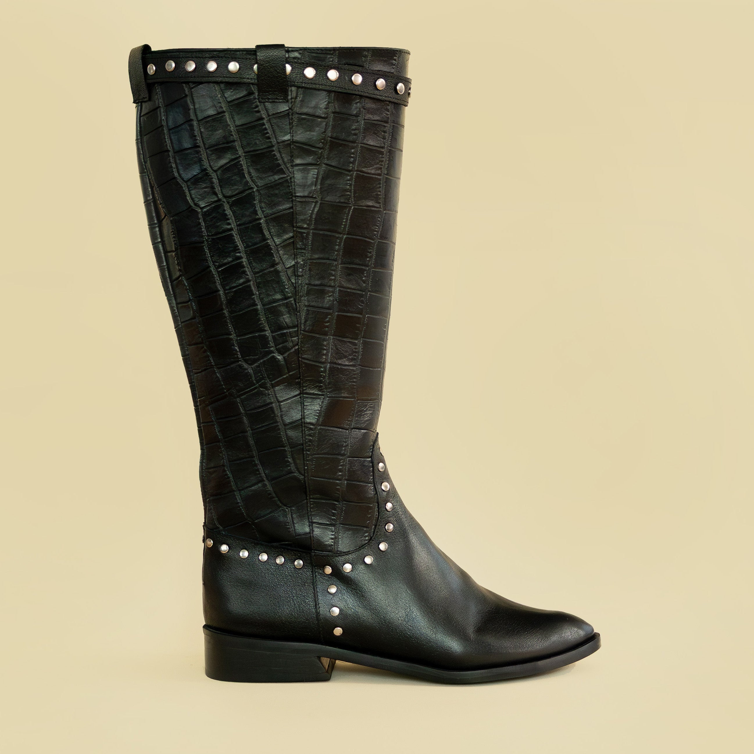 Bota Alta Bea Cuero Black