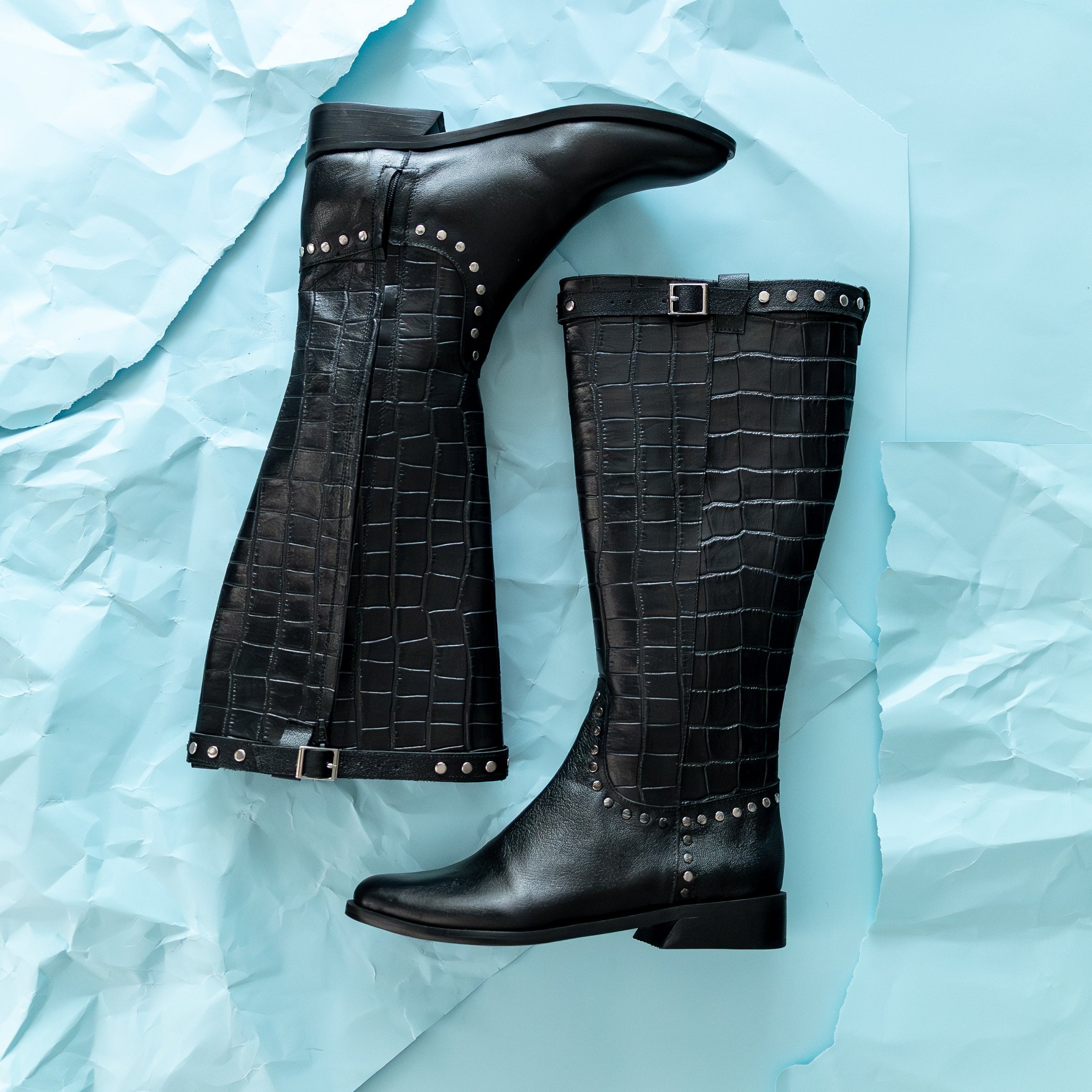 Bota Alta Bea Cuero Black