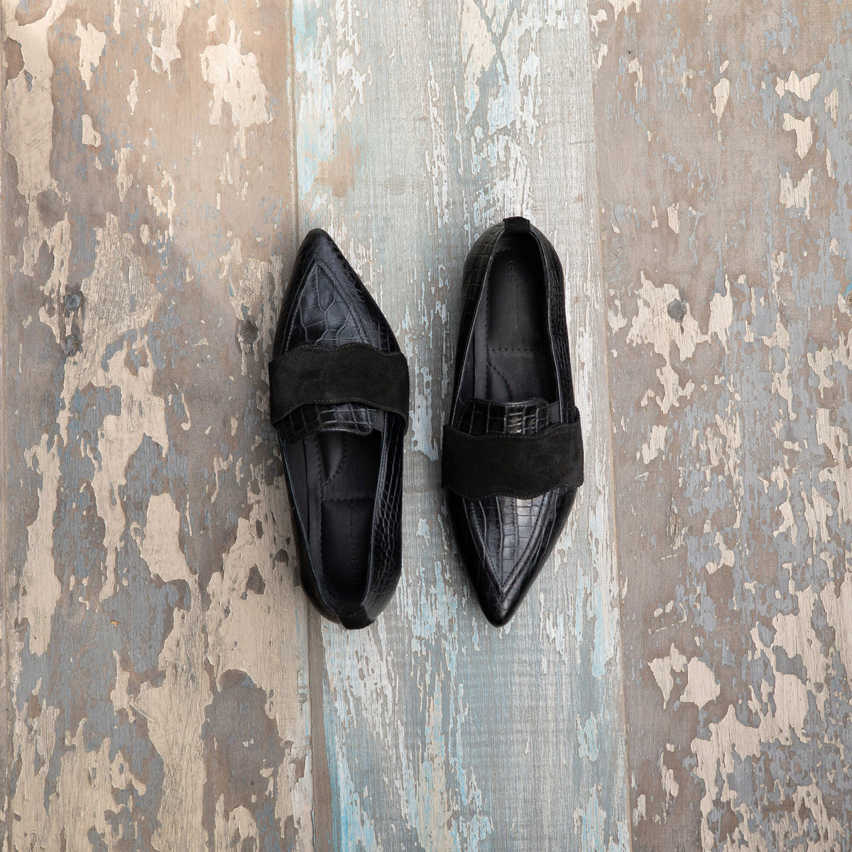 Mocasín Julia Cuero Cobra Negro