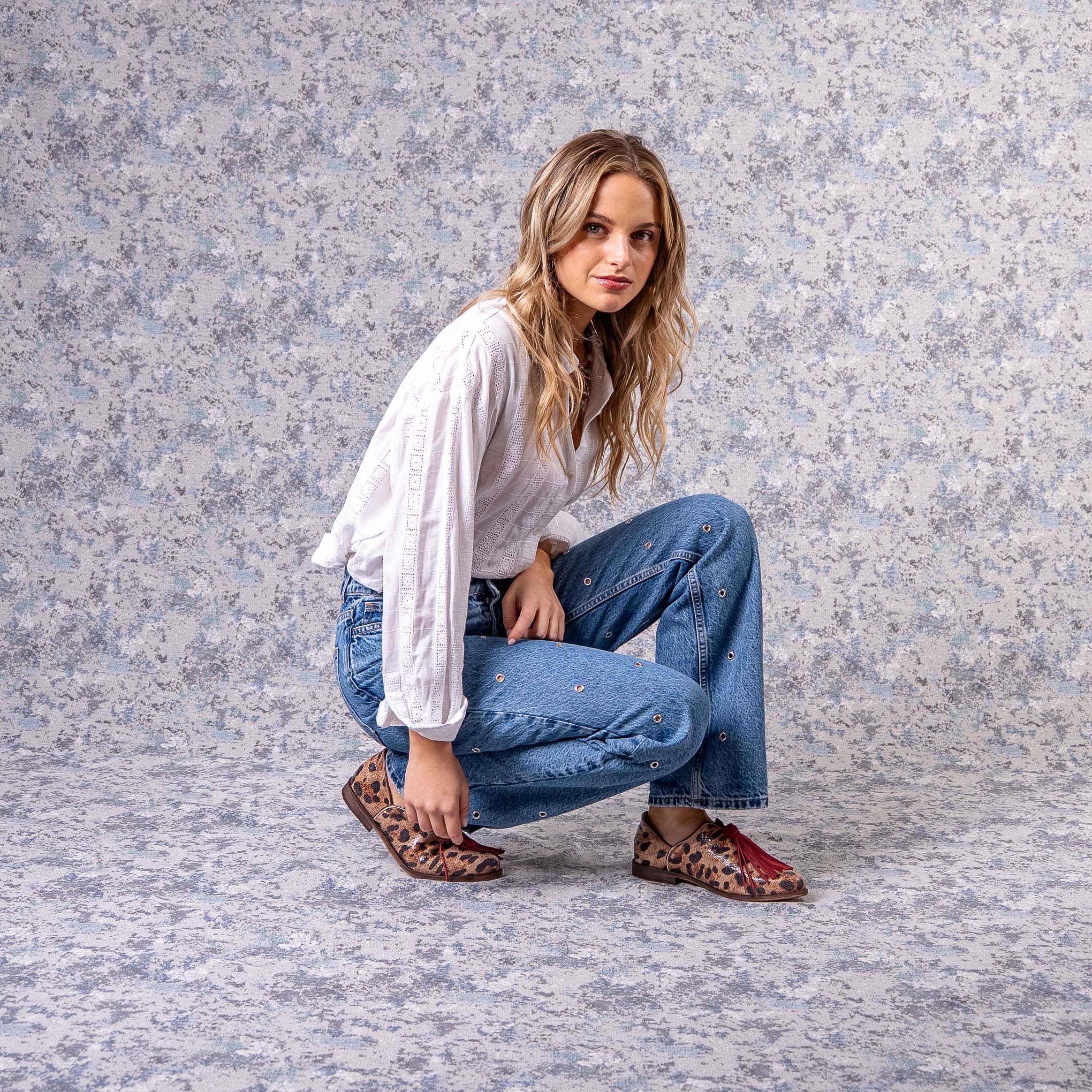 Zapato Maida Print Burdeo