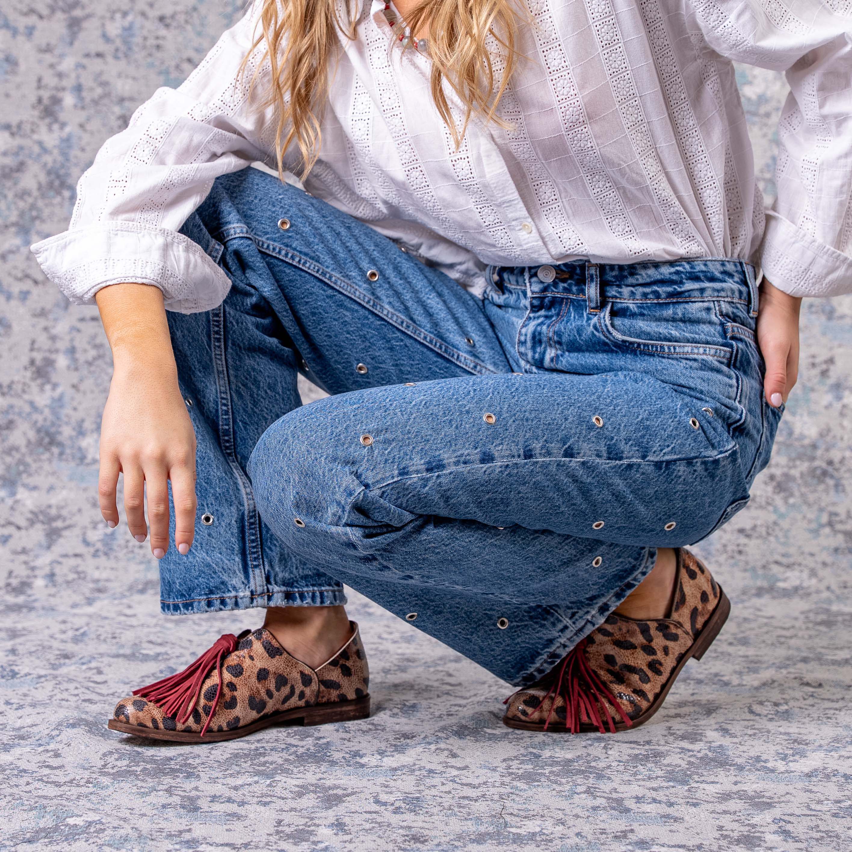 Zapato Maida Print Burdeo