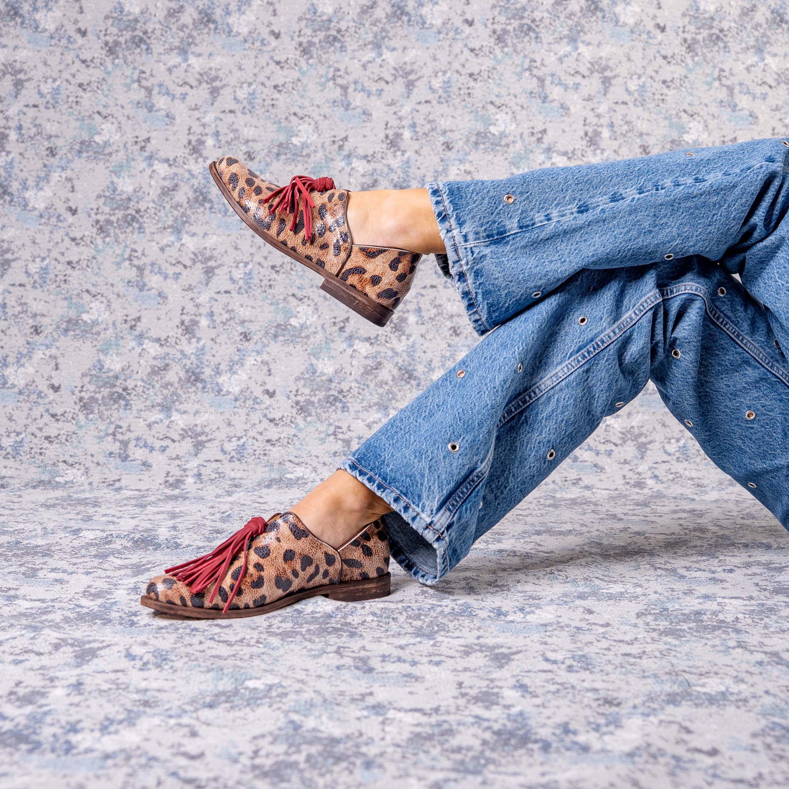 Zapato Maida Print Burdeo
