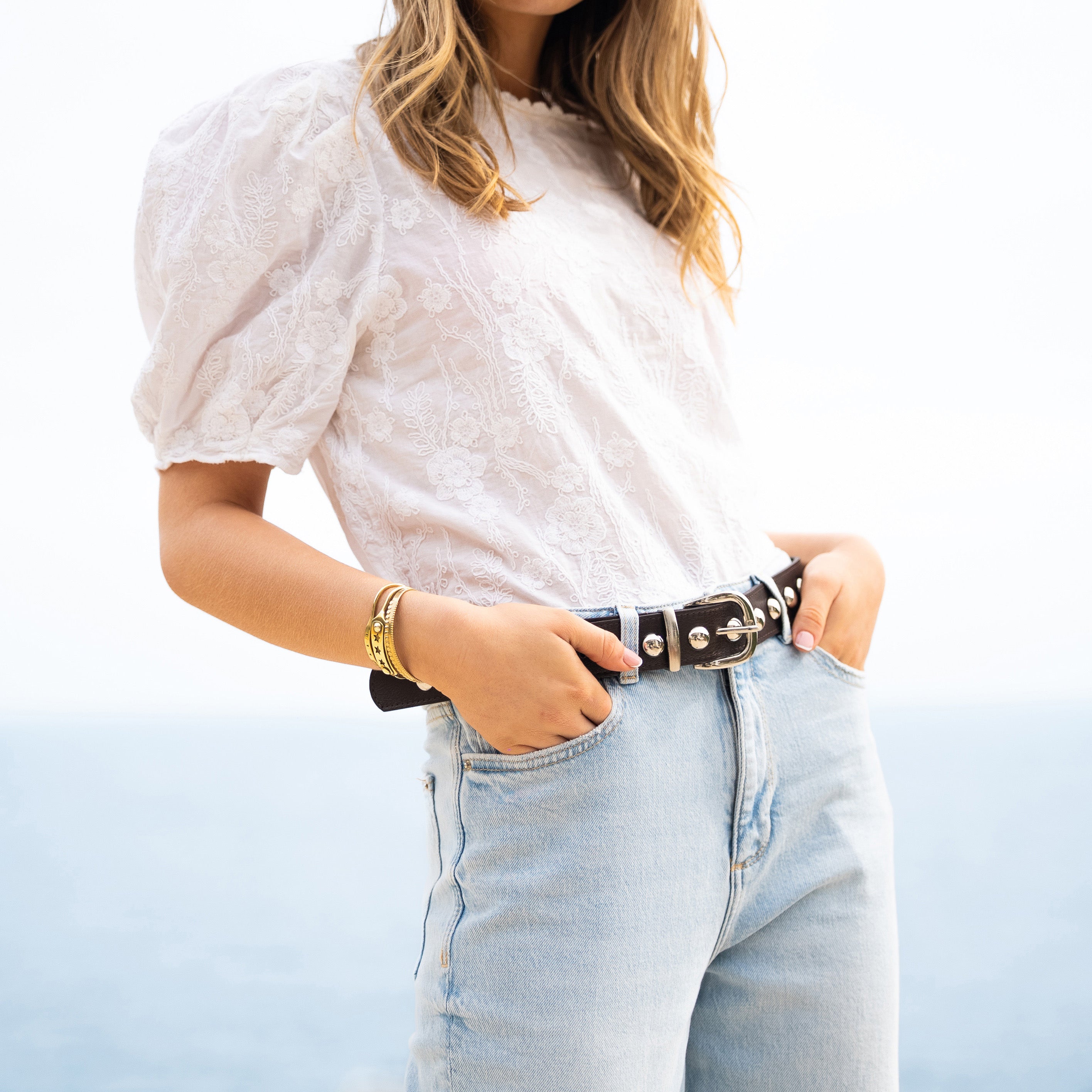 Cinturón Cuero Tacha Lara Café