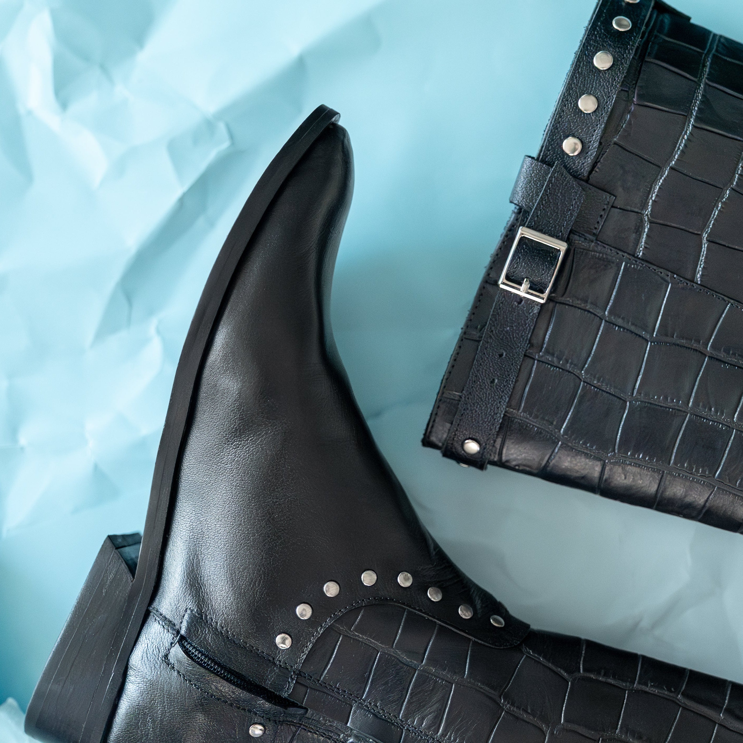 Bota Alta Bea Cuero Black