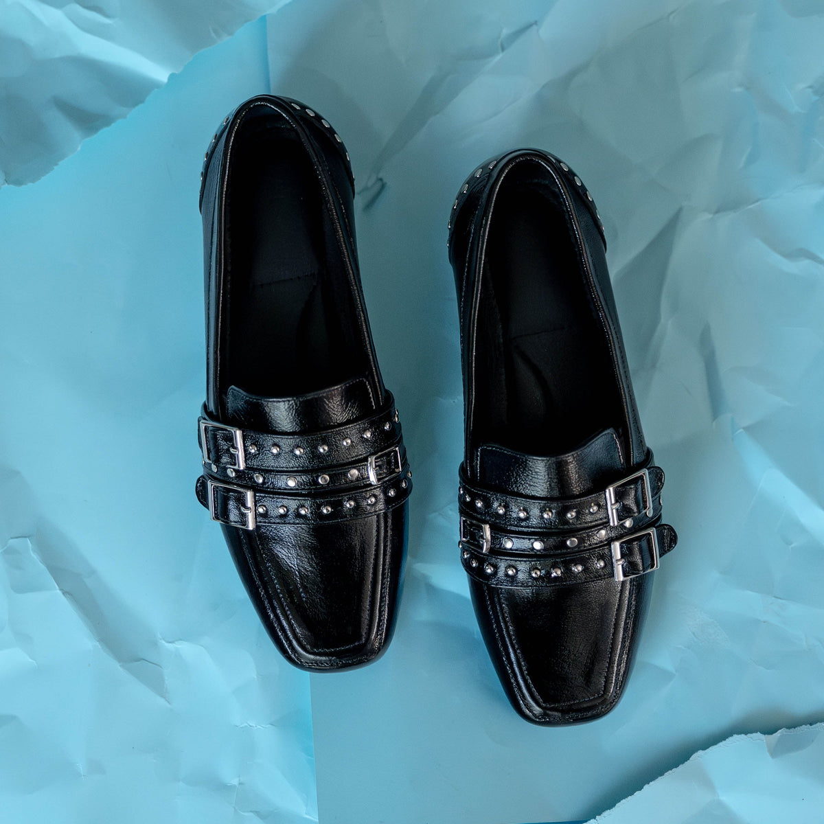 Mocasin Bruna Cuero Negro - 35