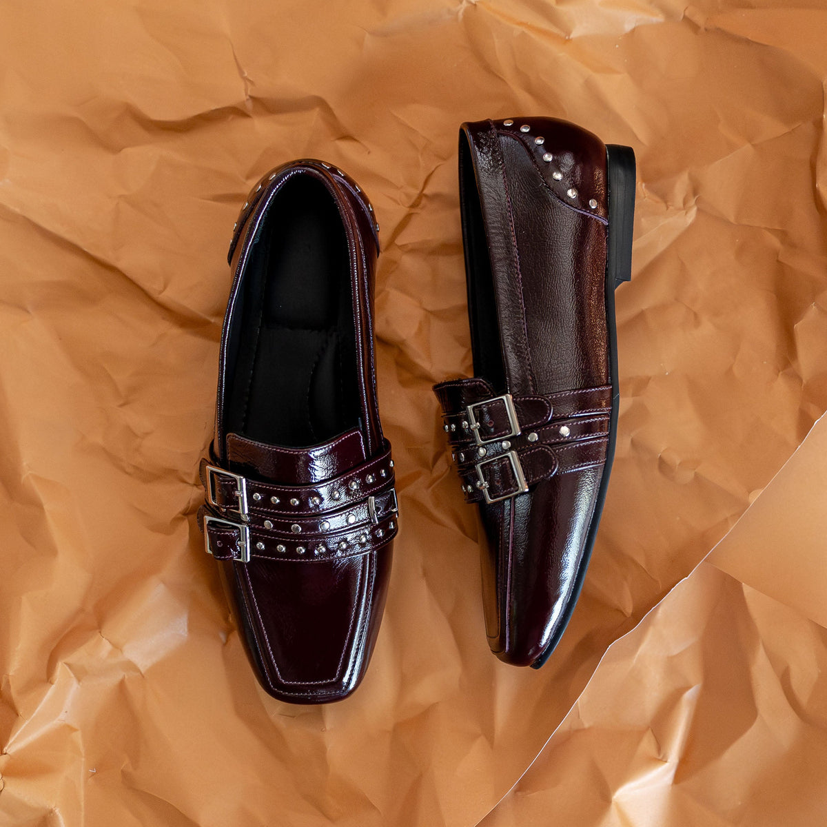Mocasin Bruna Cuero Burgundy - 35