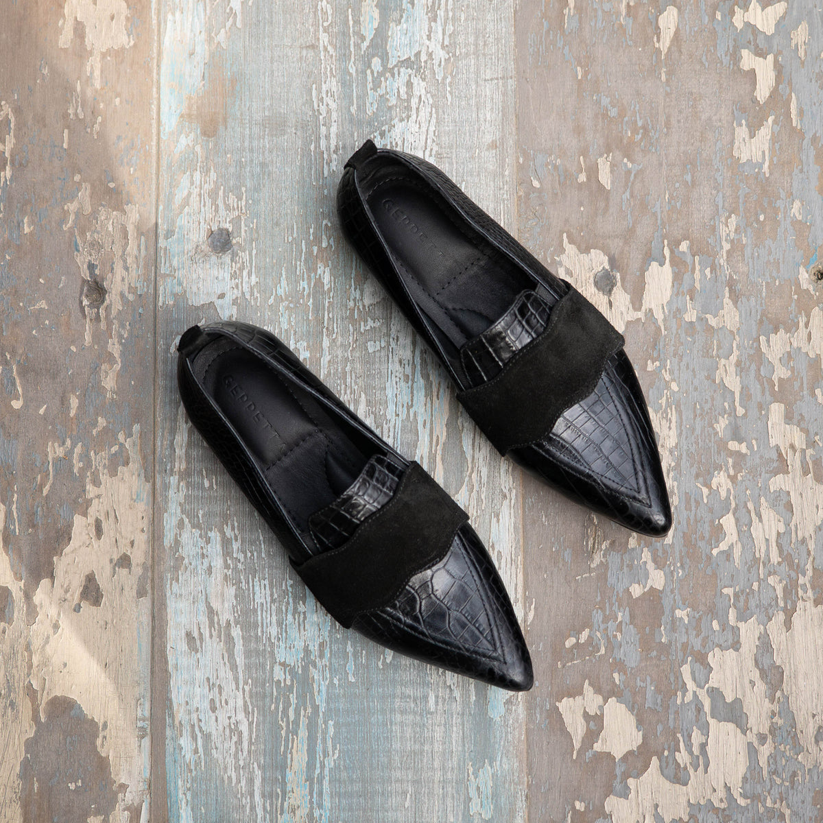 Mocasín Julia Cuero Cobra Negro