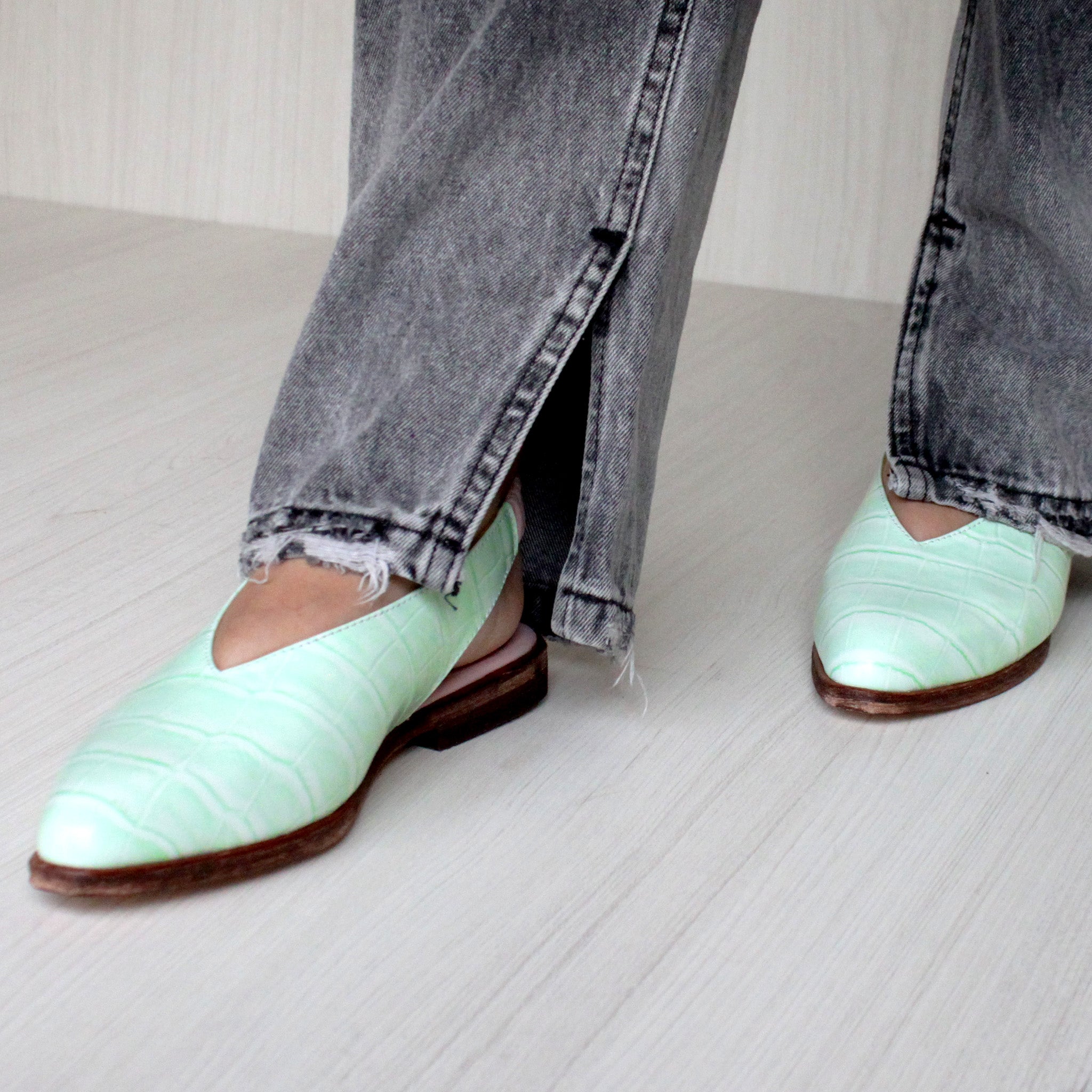 Babucha Virginia Croco Menta